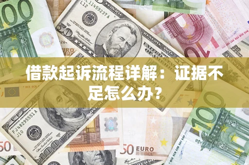 武汉借款起诉流程详解：证据不足怎么办？