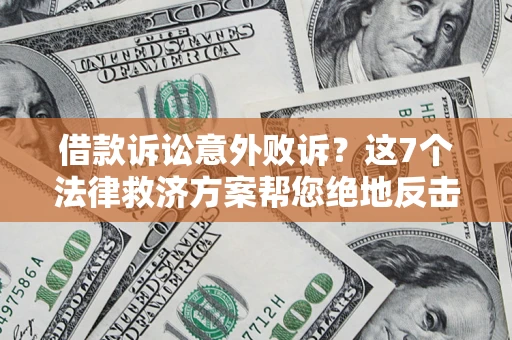 武汉借款诉讼意外败诉？这7个法律救济方案帮您绝地反击！